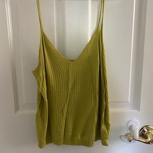 Anthro Lime Ribbed Tank Top